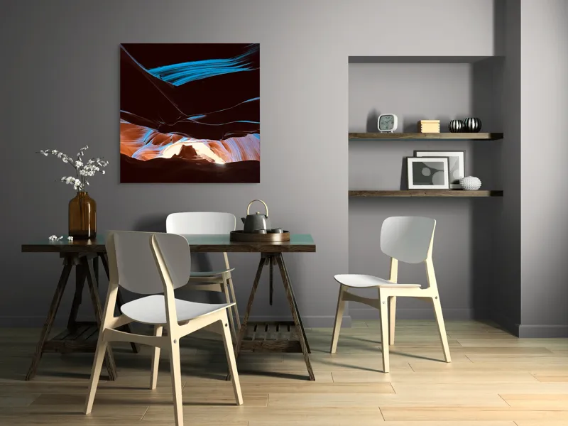 Tablou Canvas, "Lumini și umbre în canionul magic", Lumină, Umbre, Texturi, Contrast, Holuri, Straturi, Culori, Minune, Natură, Mister, Frumusețe, Peisaj, 100 x 100 cm – poza 6