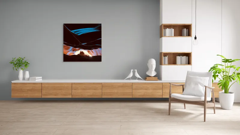 Tablou Canvas, "Lumini și umbre în canionul magic", Lumină, Umbre, Texturi, Contrast, Holuri, Straturi, Culori, Minune, Natură, Mister, Frumusețe, Peisaj, 100 x 100 cm – poza 8