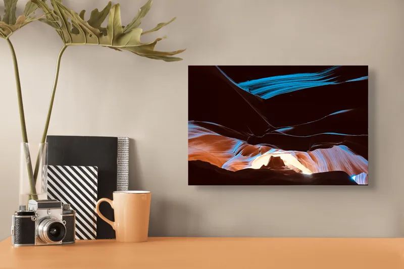 Tablou Canvas, "Lumini și umbre în canionul magic", Lumină, Umbre, Texturi, Contrast, Holuri, Straturi, Culori, Minune, Natură, Mister, Frumusețe, Peisaj, 39 x 26 cm – poza 3