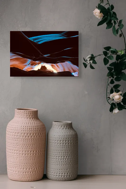 Tablou Canvas, "Lumini și umbre în canionul magic", Lumină, Umbre, Texturi, Contrast, Holuri, Straturi, Culori, Minune, Natură, Mister, Frumusețe, Peisaj, 39 x 26 cm – poza 4