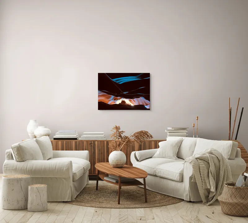 Tablou Canvas, "Lumini și umbre în canionul magic", Lumină, Umbre, Texturi, Contrast, Holuri, Straturi, Culori, Minune, Natură, Mister, Frumusețe, Peisaj, 70 x 50 cm – poza 6
