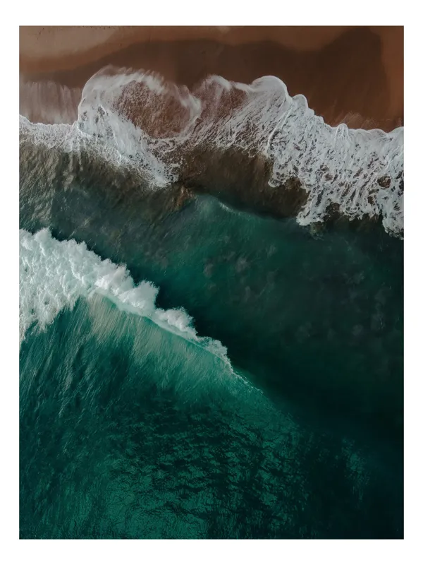 Tablou Canvas, "Valuri înspumate la țărmul mării", Valuri, Spumă, Apă, Mal, Ocean, Plajă, Albastru, Natură, Fascinant, Textură, 70 x 100 cm