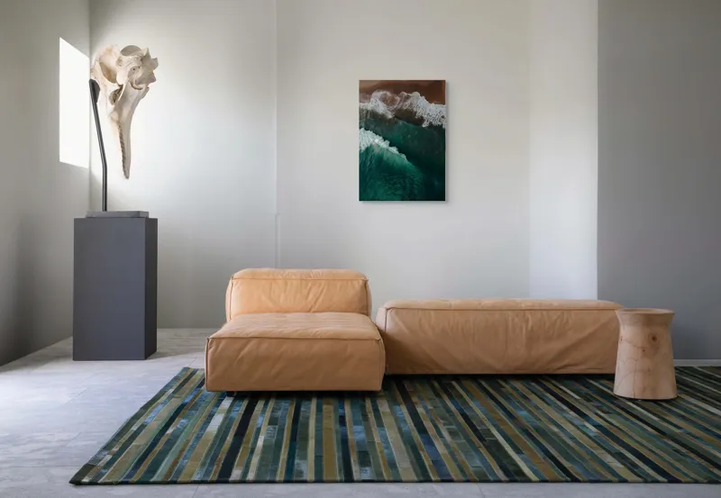 Tablou Canvas, "Valuri înspumate la țărmul mării", Valuri, Spumă, Apă, Mal, Ocean, Plajă, Albastru, Natură, Fascinant, Textură, 50 x 70 cm – poza 7