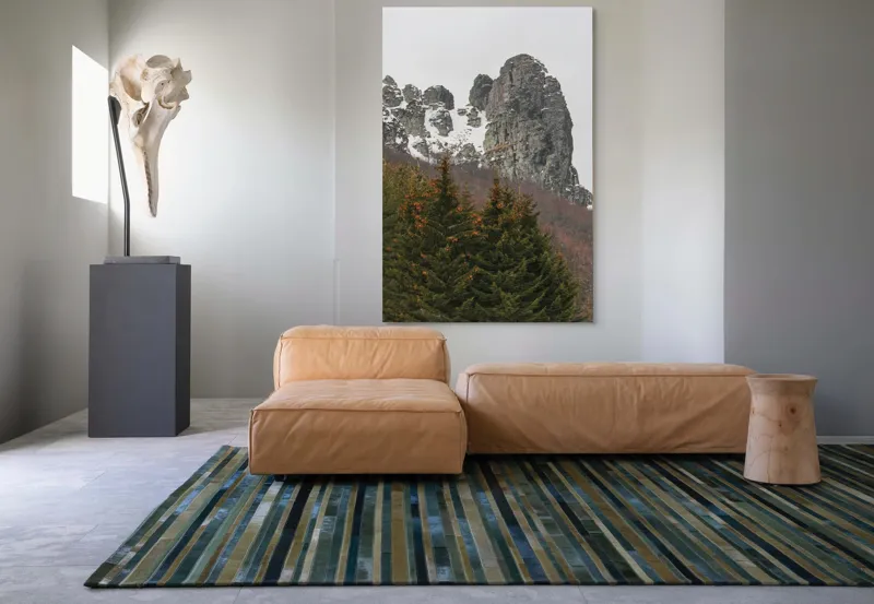 Tablou Canvas, "Tăcute stânci sub cerul înghețat", Montan, Stâncă, Zăpadă, Pădure, Cer, Vegetație, Natură, Răcoros, Abrupt, Peisaj., 100 x 150 cm – poza 7