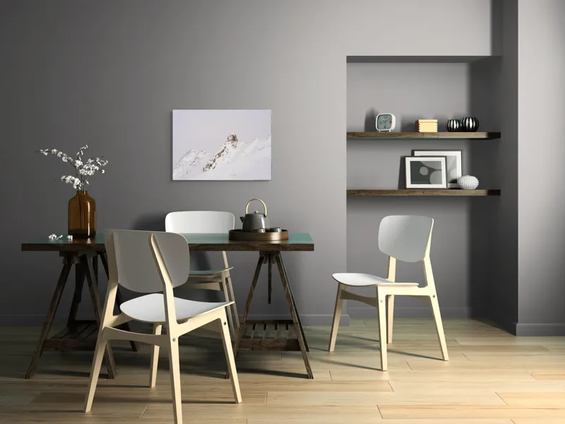 Tablou Canvas, "Piscuri ninse sub cer gri", Alb, Stânci, Zăpadă, Cer, Rece, Vârf, Liniște, 70 x 50 cm – poza 5
