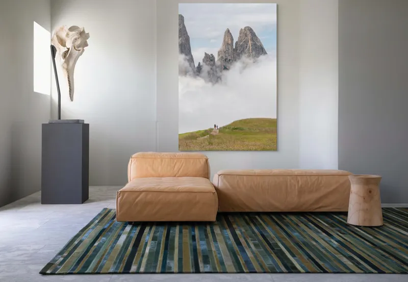 Tablou Canvas, "Drumeție printre piscuri învăluite în nori", Nori, Vârfuri, Munți, Drumeți, Câmpie, Cețuri, Peisaj, Natură, 100 x 150 cm – poza 7