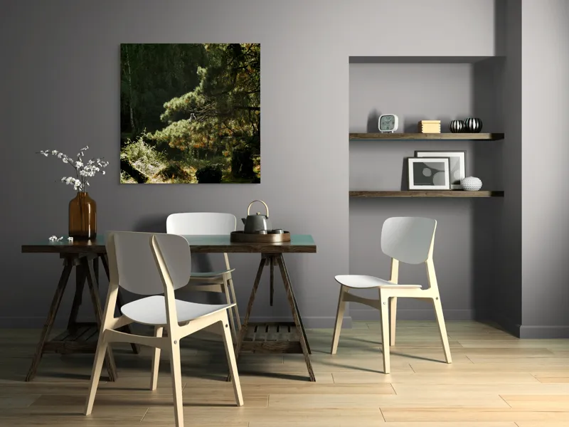 Tablou Canvas, "Ecou de lumină în pădurea tainică", 100 x 100 cm – poza 6