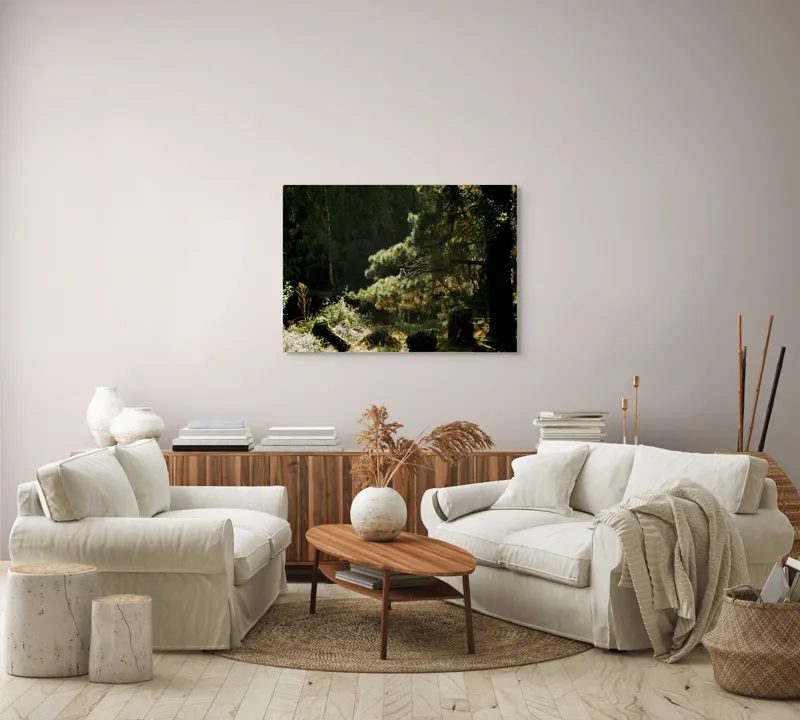 Tablou Canvas, "Ecou de lumină în pădurea tainică", 100 x 70 cm – poza 3