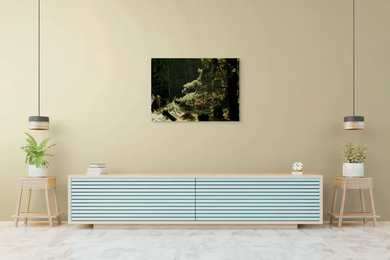 Tablou Canvas, "Ecou de lumină în pădurea tainică", 100 x 70 cm – poza 4