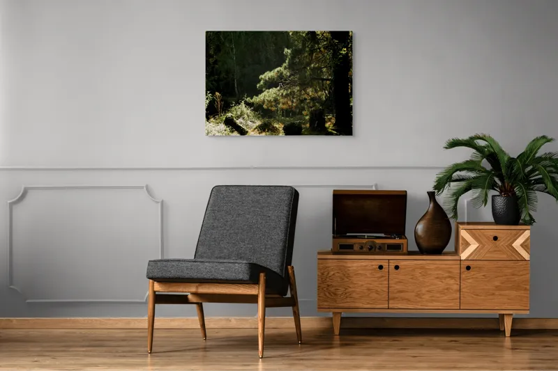 Tablou Canvas, "Ecou de lumină în pădurea tainică", 100 x 70 cm – poza 8