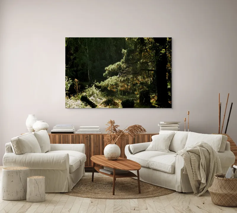 Tablou Canvas, "Ecou de lumină în pădurea tainică", 150 x 100 cm – poza 3