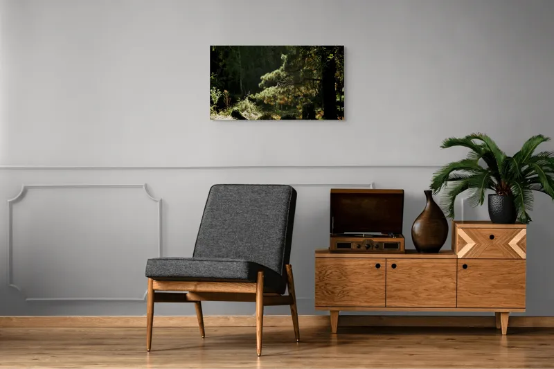 Tablou Canvas, "Ecou de lumină în pădurea tainică", 90 x 50 cm – poza 6