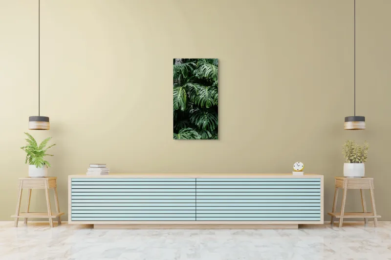 Tablou Canvas, "Frumusețea luxuriantă a naturii tropicale", Verde, Frunze, Tropical, Luxuriant, Umbră, Natură, Exotic, Textură, 50 x 90 cm – poza 6