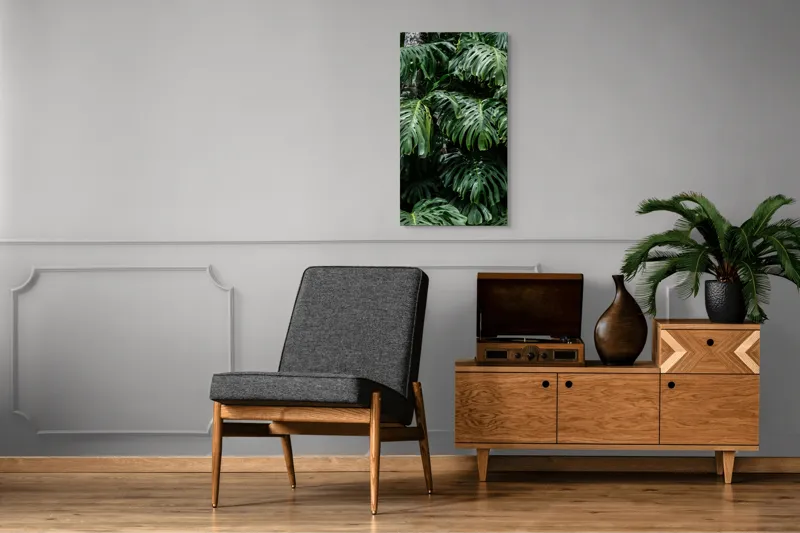 Tablou Canvas, "Frumusețea luxuriantă a naturii tropicale", Verde, Frunze, Tropical, Luxuriant, Umbră, Natură, Exotic, Textură, 50 x 90 cm – poza 8