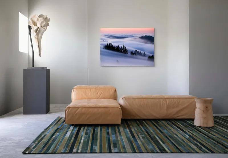 Tablou Canvas, "Claritatea dimineții printre nori", Nori, Pădure, Apus, Dealuri, Ceturi, Liniște, Văi, Cer, Natură, Frumusețe, 100 x 70 cm – poza 7