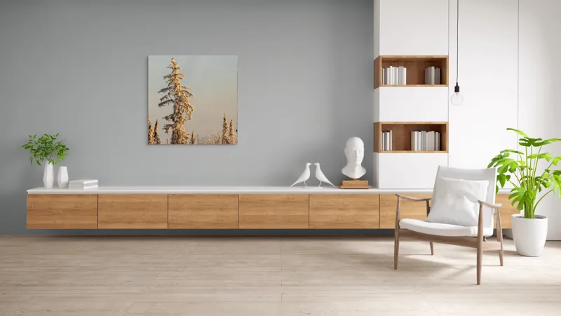Tablou Canvas, "Arborele solitar în iarna tăcută", Copaci, Zapada, Iarna, Cer, Peisaj, Natura, Racoare, Frig, Liniste, Frumusete, Caldura, Liniste., 100 x 100 cm – poza 8