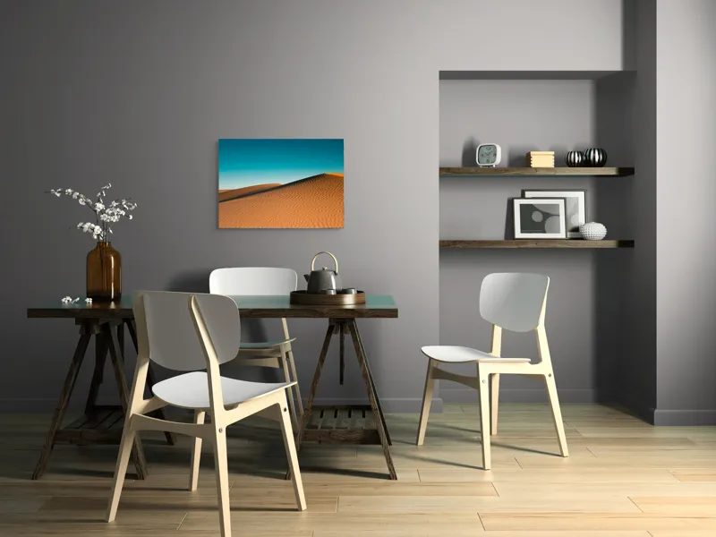 Tablou Canvas, "Unduirile misterioase ale dunelor vàngierii", Nisip, Dune, Cer, Liniște, Deșert, Linie, Textură, 70 x 50 cm – poza 5