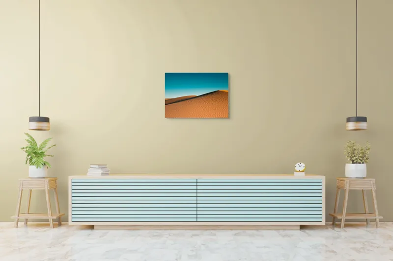 Tablou Canvas, "Unduirile misterioase ale dunelor vàngierii", Nisip, Dune, Cer, Liniște, Deșert, Linie, Textură, 70 x 50 cm – poza 7