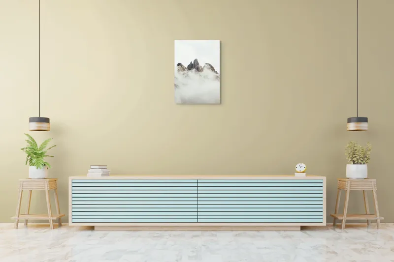 Tablou Canvas cu Vârfuri Stâncoase în Ceață, , Multicolor, 50 x 70 cm – poza 6