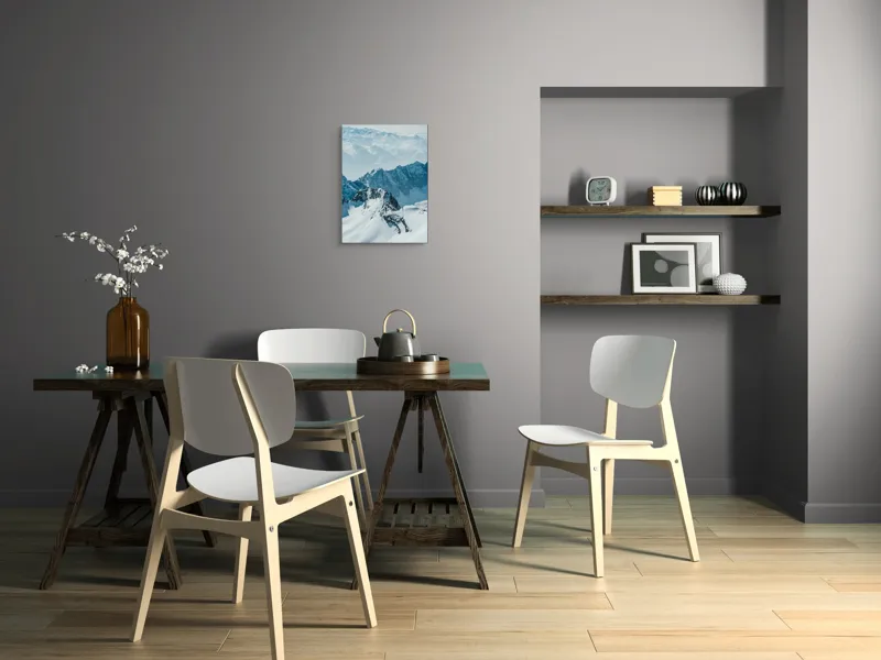 Tablou Canvas cu Peisaj Montan Înzăpezit, , Alb și Albastru, 39 x 54 cm – poza 7