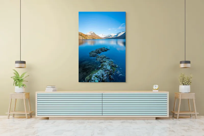 Tablou Canvas Peisaj Montan pe Lac Senin Reflecții Naturale, 100 x 150 cm – poza 4