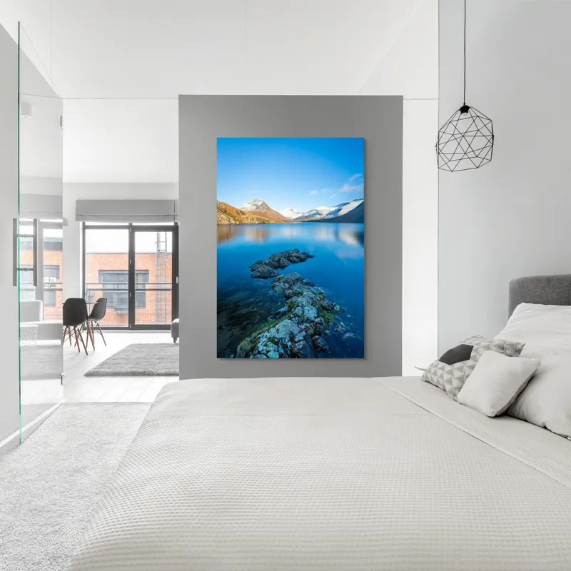 Tablou Canvas Peisaj Montan pe Lac Senin Reflecții Naturale, 100 x 150 cm – poza 5