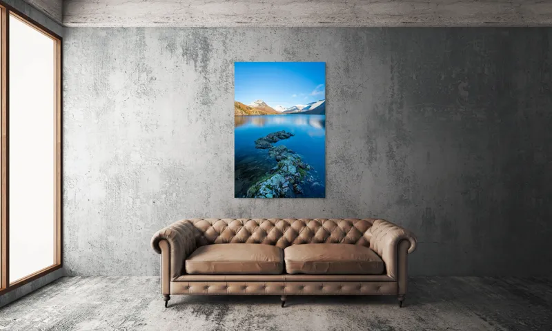 Tablou Canvas Peisaj Montan pe Lac Senin Reflecții Naturale, 100 x 150 cm – poza 6
