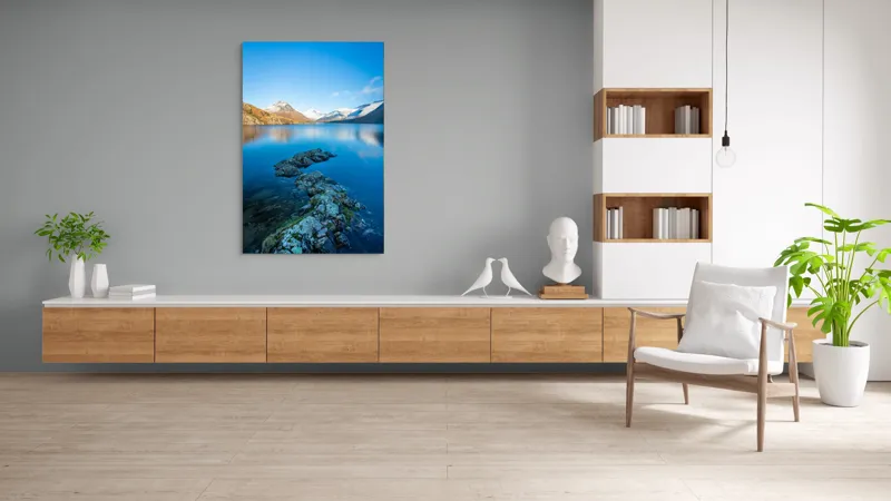Tablou Canvas Peisaj Montan pe Lac Senin Reflecții Naturale, 100 x 150 cm – poza 8