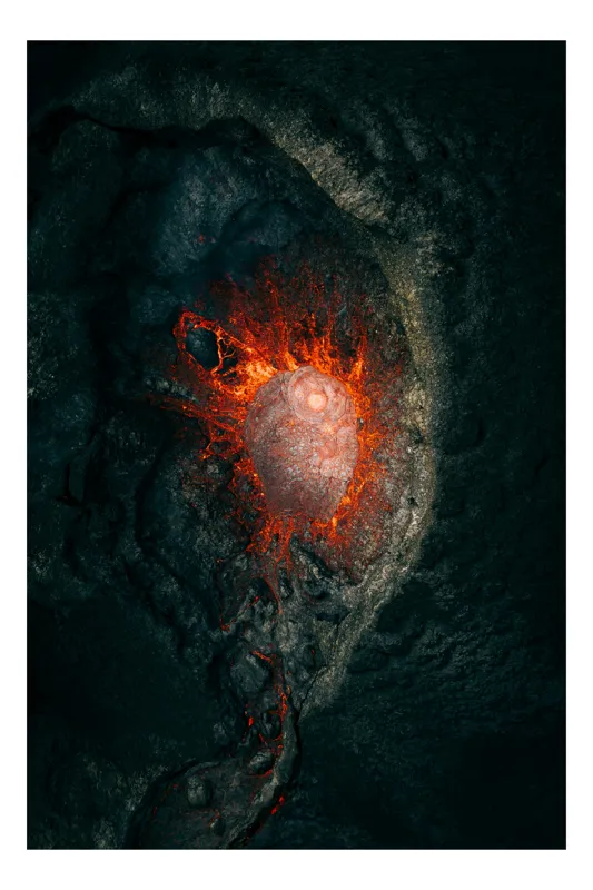 Tablou Canvas cu tema Foc, Magmă și Energie Natură, 50 x 90 cm