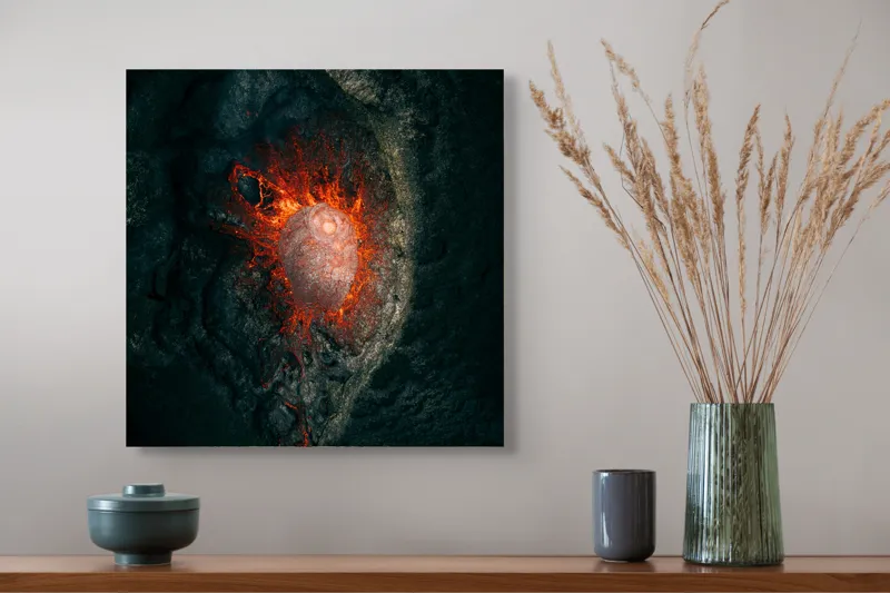 Tablou Canvas cu tema Foc, Magmă și Energie Natură, 50 x 50 cm – poza 4