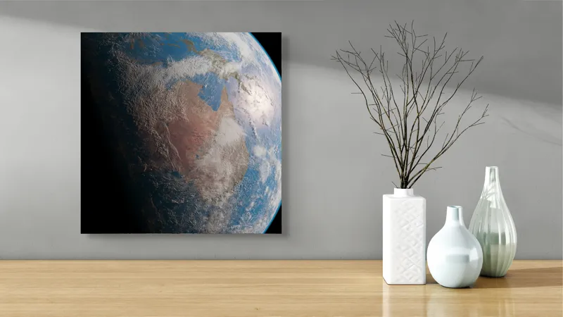 Tablou Canvas Planeta Albastră din Cosmos Pământ Continent Spațiu Atmosferă, 50 x 50 cm – poza 3