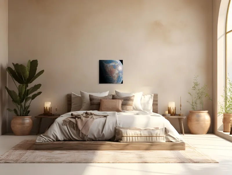 Tablou Canvas Planeta Albastră din Cosmos Pământ Continent Spațiu Atmosferă, 50 x 50 cm – poza 5