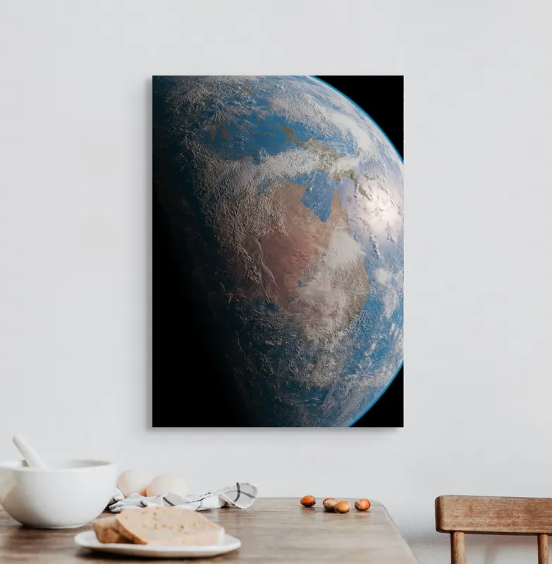 Tablou Canvas Planeta Albastră din Cosmos Pământ Continent Spațiu Atmosferă, 50 x 70 cm – poza 3