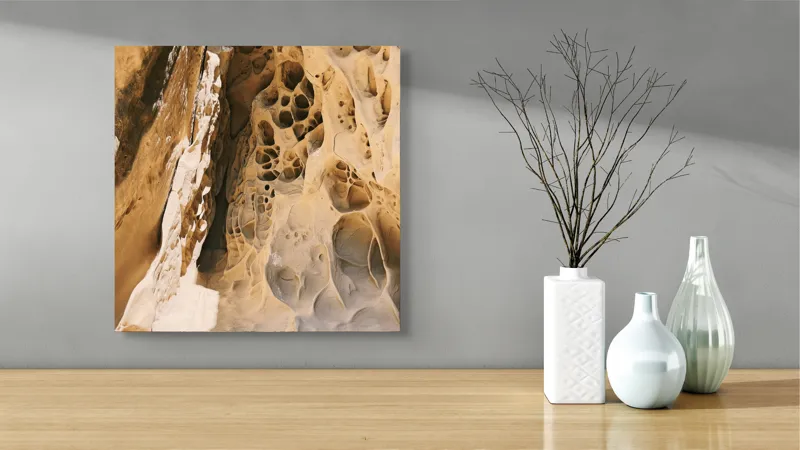 Tablou Canvas Textură Naturală Eroziune Pietre Forme Contrast Culoare, 50 x 50 cm – poza 3