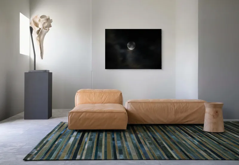 Tablou Canvas, "Luna ascunsă printre nori negri", Lună, Noapte, Întuneric, Mister, Nori, Cer, Lumină, Seninătate, 100 x 70 cm – poza 7