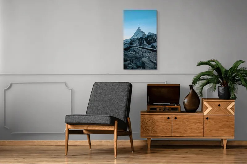 Tablou Canvas, "Luna domnește peste stânci albe", Piatră, Lumină, Lună, Cer, Seară, Natură, Peisaj, Stânci, Frig, Tranquilitate, 50 x 90 cm – poza 8