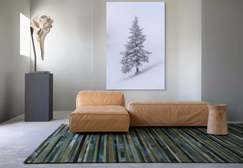 Tablou Canvas, "Singurătatea bradului în zăpadă albă", Alb, Înghețat, Solitar, Tăcut, Rece, Iernatic, Singuratic, Pur, Frig, Izolat, 100 x 150 cm – poza 7