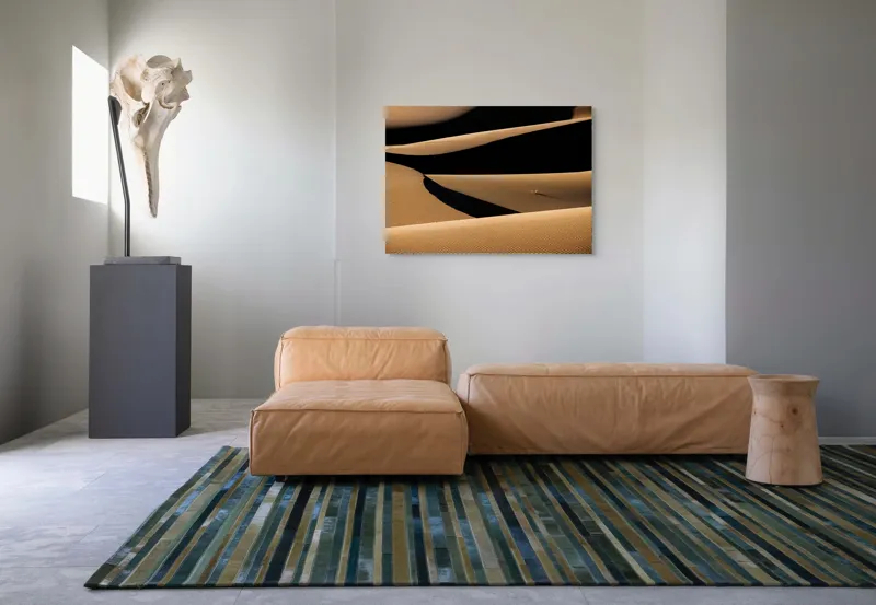 Tablou Canvas, "Umbrele nisipului în lumina apusului", Onduleuri, Nisip, Umbre, Texturi, Dune, Linii, Lumini, Peisaj, Armonie, 100 x 70 cm – poza 7