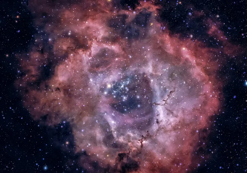 Tablou Canvas, "Trandafirul cosmic al infinitului stelelor", Stele, Nebuloasă, Cosmis, Mister, Lumină, Pulbere, Spațiu, Univers, Frumusețe, Caleidoscop, 100 x 70 cm – poza 2