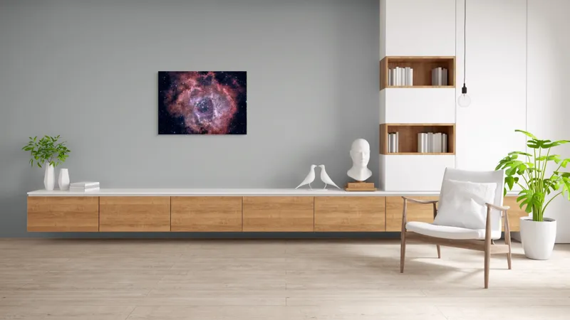Tablou Canvas, "Trandafirul cosmic al infinitului stelelor", Stele, Nebuloasă, Cosmis, Mister, Lumină, Pulbere, Spațiu, Univers, Frumusețe, Caleidoscop, 100 x 70 cm – poza 6