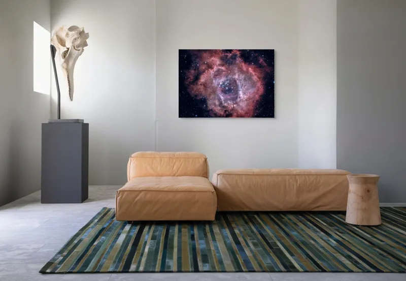 Tablou Canvas, "Trandafirul cosmic al infinitului stelelor", Stele, Nebuloasă, Cosmis, Mister, Lumină, Pulbere, Spațiu, Univers, Frumusețe, Caleidoscop, 100 x 70 cm – poza 7