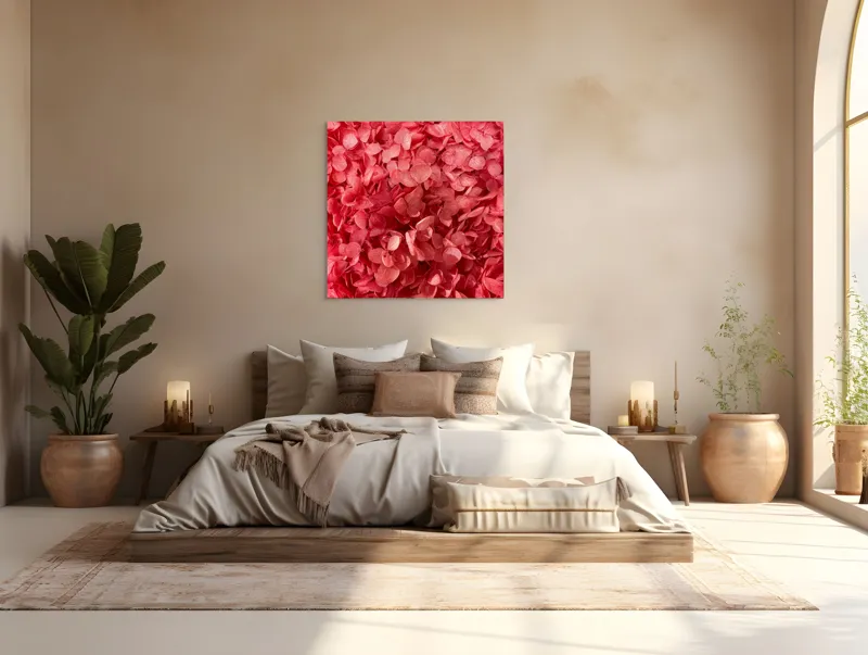 Tablou Canvas, "Splendoarea delicată a florilor uscate", Flori, Roz, Textura, Plante, Petale, Delicat, Abundenta, Naturalețe, 100 x 100 cm – poza 4
