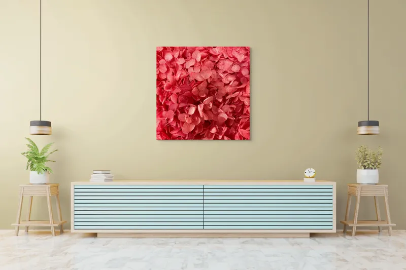 Tablou Canvas, "Splendoarea delicată a florilor uscate", Flori, Roz, Textura, Plante, Petale, Delicat, Abundenta, Naturalețe, 100 x 100 cm – poza 5
