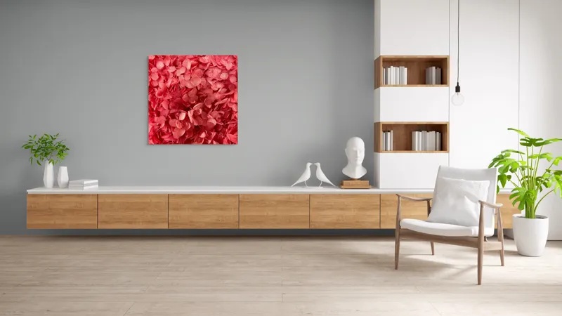 Tablou Canvas, "Splendoarea delicată a florilor uscate", Flori, Roz, Textura, Plante, Petale, Delicat, Abundenta, Naturalețe, 100 x 100 cm – poza 8
