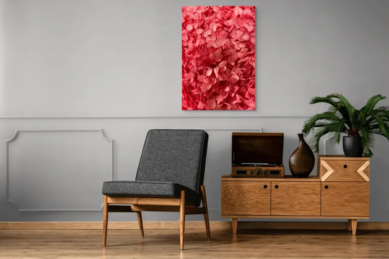 Tablou Canvas, "Splendoarea delicată a florilor uscate", Flori, Roz, Textura, Plante, Petale, Delicat, Abundenta, Naturalețe, 70 x 100 cm – poza 6