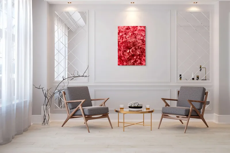Tablou Canvas, "Splendoarea delicată a florilor uscate", Flori, Roz, Textura, Plante, Petale, Delicat, Abundenta, Naturalețe, 70 x 100 cm – poza 8