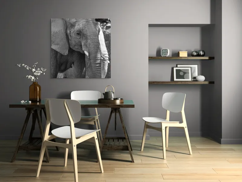 Tablou Canvas, "Elefantul în moment de contemplare liniștită", 100 x 100 cm – poza 6