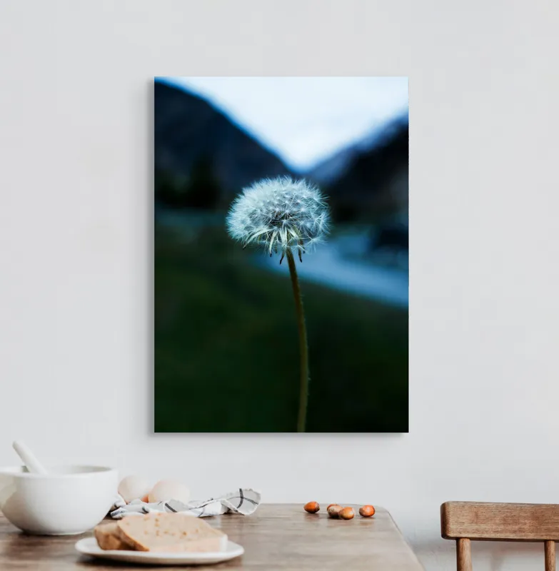 Tablou Canvas, "Puful viselor pe cerul albastru", Pufoasa, Delicată, Fragilă, Natură, Solitudine, Efemeră, Contrast, Libertate, 50 x 70 cm – poza 3