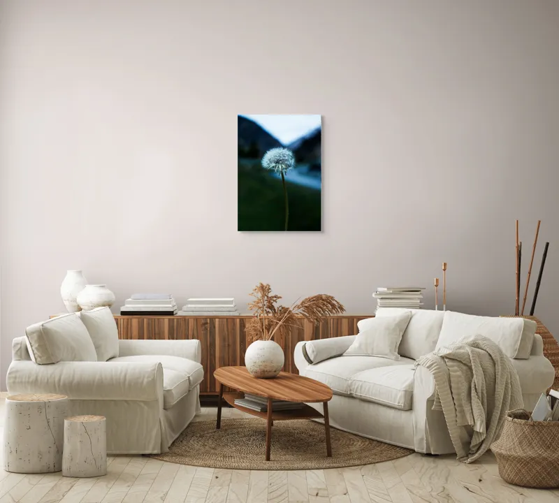 Tablou Canvas, "Puful viselor pe cerul albastru", Pufoasa, Delicată, Fragilă, Natură, Solitudine, Efemeră, Contrast, Libertate, 50 x 70 cm – poza 4