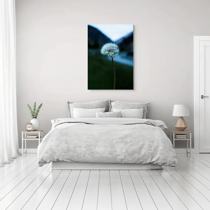 Tablou Canvas, "Puful viselor pe cerul albastru", Pufoasa, Delicată, Fragilă, Natură, Solitudine, Efemeră, Contrast, Libertate, 70 x 100 cm – poza 3